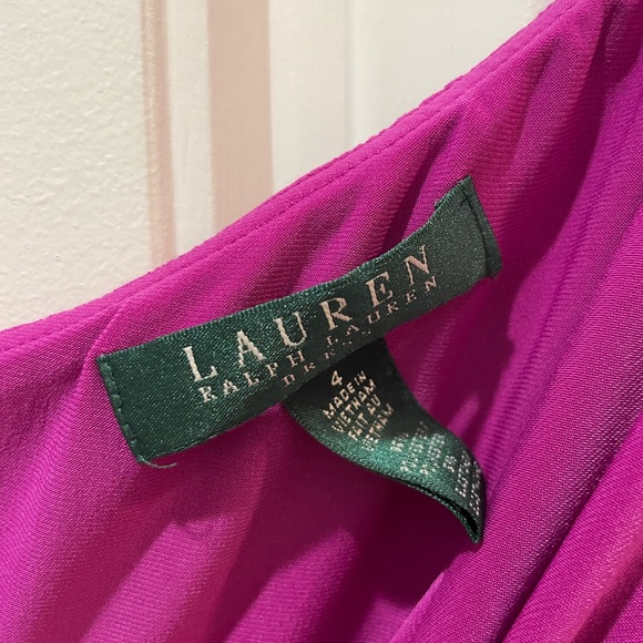 Ralph Lauren NWT plum one shoulder dress Sz 4 - Picture 2 of 3